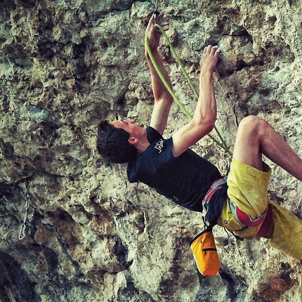 Giorgio Bendazzoli redpoints L'Attimo 9a at Covolo