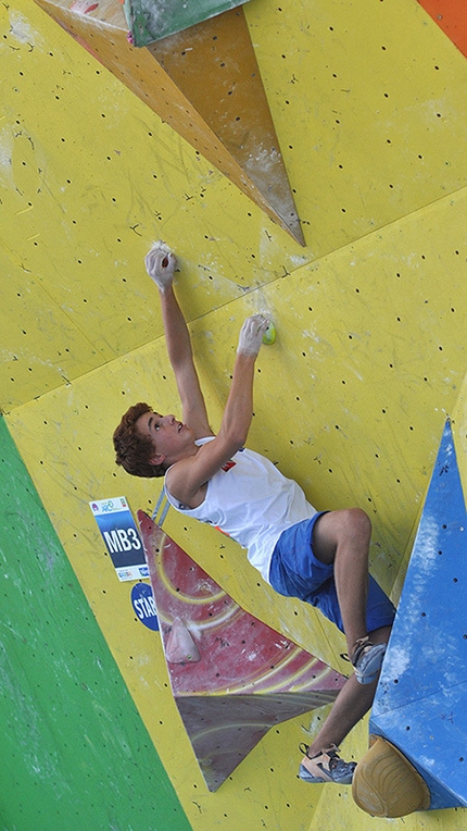 IFSC World Youth Championships - World Youth Climbing Championships: during the Male Boulder Semifinal Youth B, Filip Schenk
