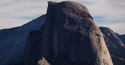 Snake Dike lights up Half Dome in Yosemite to raise awareness for safe climbing