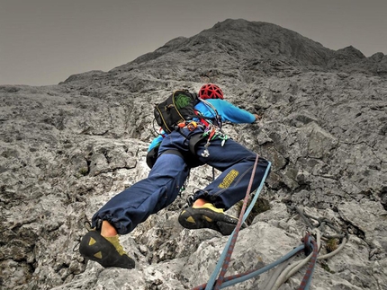 Maleficent, Cimone della Bagozza, Francesco Beni, Fulvio Zanetti - Francesco Beni and Fulvio Zanetti climbing Maleficent, Cimone della Bagozza