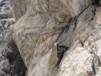 La Guerriera, nuova via sulla Cima Bassa d'Ambiez nelle Dolomiti di Brenta