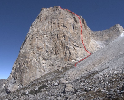 La Esfinge, Cordillera Blanca, Peru, Simon Gietl, Roger Schäli - Simon Gietl and Roger Schäli making the first ascent of Chappie (7b+, 600m, 07/2015), La Esfinge, Val Paron, Peru