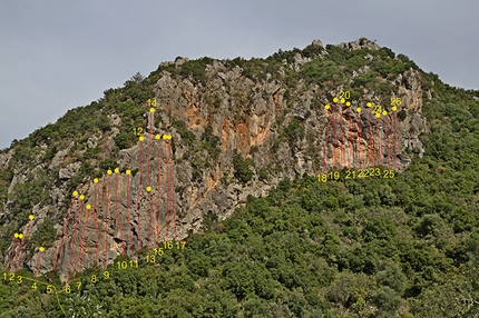 Kyparissi, Greece - The crag Kastraki at Kyparissi, Greece