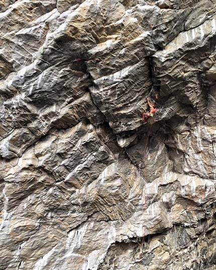 Flatanger, Hanshelleren, Norway - Daniel Woods climbing Thor's Hammer 9a+, Flatanger, Norway