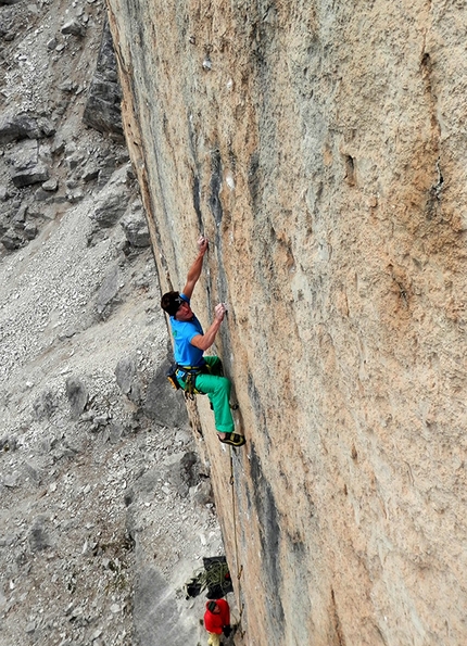 In Bilico, Primiero, Alessandro Zeni - Alessandro Zeni ripete la via In Bilico, Primiero, Dolomiti