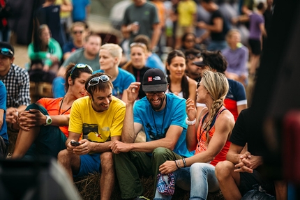 The North Face Night Ray Outdoor Fest, Gorges du Verdon - Tamara Lunger, Eneko Pou, Hansjörg Auer and Fernanda Maciel at the The North Face Night Ray Outdoor Fest 2015, Verdon Gorge, France