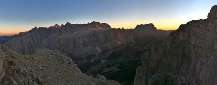 Dolomitspit, Sas Ciampac, Dolomites - Dolomitspit (530m, VII, VI obl.) new rock climb up the South Face of Sas Ciampac, 2672m, Val Gardena, Dolomites