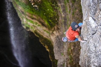 David Lama, Baatara Gorge, Lebanon - David Lama making the first ascent of Avaatara 9a, Baatara Gorge, Lebanon