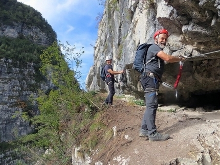 Via ferrata del Vajont, via ferrata della Memoria - Via ferrata della Memoria, the new via ferrata del Vajont