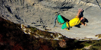 Alessandro Zeni, Ultimo Movimento, Totoga - Alessandro Zeni climbing Ultimo Movimento 8b at Totoga, Dolomites, Italy