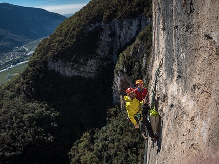 Monte Cimo, Nicola Tondini - Nicola Tondini and Nicola Sartori at the 5th belay of Destini Incrociati, Castel Presina, Monte Cimo