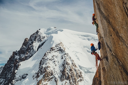 Federica Mingolla, Digital Crack, Mont Blanc - Federica Mingolla during the first attempt at Digital Crack 8a, Grand Gendarme Arête des Cosmiques, Mont Blanc