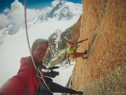 Federica Mingolla, Digital Crack, Mont Blanc - Federico Ravassard and Federica Mingolla, backstage on Digital Crack, Mont Blanc