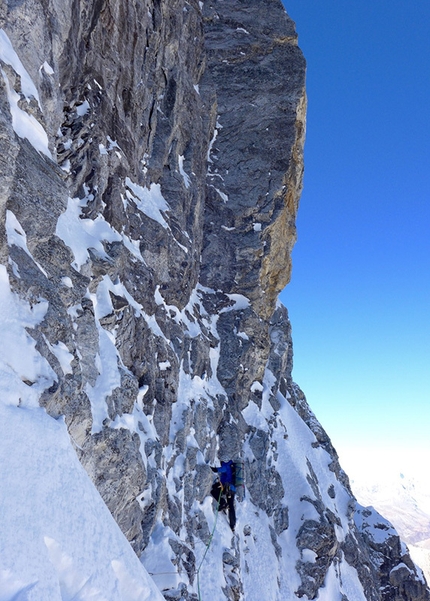 Gave Ding, Nepal, Mick Fowler, Paul Ramsden - Mick Fowler and Paul Ramsden during the first ascent of Gave Ding 6571m in Nepal (ED+ 1600m, 7 days)