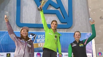 Lead World Cup 2015 - Kranj - Overall Lead World Cup 2015: 2. Jain Kim 1. Mina Markovic 3. Jessica Pilz