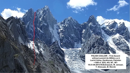 Lachit valley, Tagas mountains, Karakorum, Pakistan, Tomasz Klimczak, Maciej Bedrejczuk, Marcin Wernik, Maciej Janczar - Lachit valley, Tagas mountains, Karakorum, Pakistan: Polish Couloir - Maciej Bedrejczuk, Maciej Janczar, Tomasz Klimczak, Marcin Wernik 18-21/09/2015