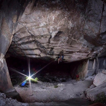 Silvio Reffo, Massone, Arco - Silvio Reffo making the third ascent of Under Vibes 9a/+ at Massone, Arco. The route was freed by Stefano Ghisolfi in March 2015 and repeated by Slovenia's by Domen Škofic.