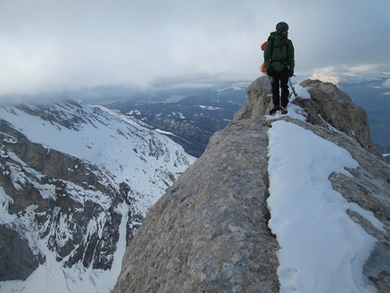 Gran Sasso: concatenamento Tre Spalle Corno Piccolo - In vetta alla prima spalla