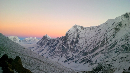 Khumbu Trekking Peaks, Nepal, Rudy Buccella - Trekking Peaks in Khumbu, Nepal: the imposing north faces of the Kwandge Lho, Nup Shar massif