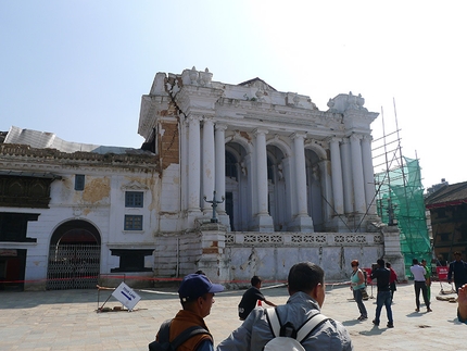 Khumbu Trekking Peaks, Nepal, Rudy Buccella - Kathmandu Durbar Square, a builiding destroyed by the earthquake