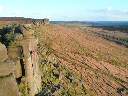 Stanage Edge, rock climbing at England's most famous gritstone crag