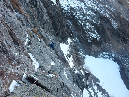 Pizzo del Salto, prima invernale via del Gran Diedro - Un bellissimo gioco