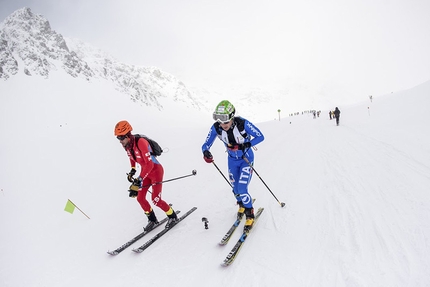 Coppa del Mondo di scialpinismo 2016 - Kilian Jornet Burgada e Michele Boscacci durante la prima tappa della Coppa del Mondo di scialpinismo 2016 a Font Blanca, Andorra. Gara Individuale.