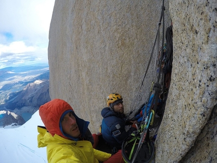 Via dei Ragni, Fitz Roy, Patagonia, Matteo Della Bordella, David Bacci - Matteo Della Bordella and David Bacci on the Ragni route, Fitz Roy, Patagonia