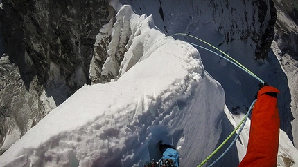 David Lama, Conrad Anker, Lunag Ri - David Lama and Conrad Anker during their attempt to establish a new route on Lunag Ri