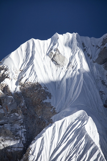 David Lama, Conrad Anker, Lunag Ri - David Lama e Conrad Anker durante il tentativo di aprire una nuova via sul Lunag Ri