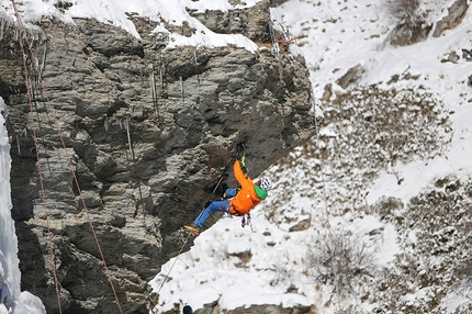 Ice Climbing Ecrins 2016 - During the Ice Climbing Ecrins 2016 at Argentière-La Bessée, France.