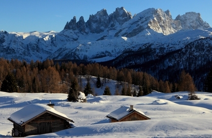 Rifugi in Trentino d'inverno - Rifugio Fuciade, Gruppo Costabella, Val di Fassa