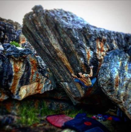 Luca Rinaldi - Luca Rinaldi climbing Power of one 8B, Rocklands, South Africa