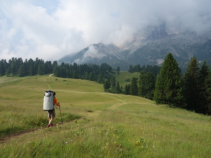 Punta del Pin, Prags Dolomites, Ulrich Viertler, Raffaele Sebastiani - Die Leiden des Jungen Werther (250m, VIII+/IX- , R3, III:EX, Ulrich Viertler, Raffaele Sebastiani summer 2015)