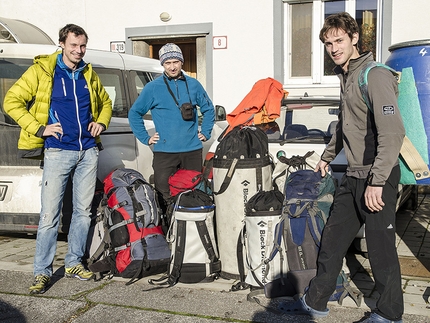 Cerro Trinidad Central, Cochamo valley, Patagonia, Chile, Josef Kristoffy, Martin Krasnansky, Vlado Linek - At Bratislava on 28/12/2015 before setting off to Cochamo valley, Patagonia