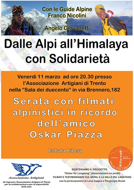 Dalle Alpi all'Himalaya con solidarietà, venerdì la serata a Trento