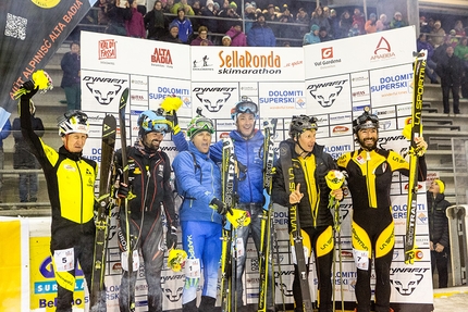 Scialpinismo: Sellaronda Ski Marathon 2016 - Podio maschile del Sellaronda Ski Marathon 2016: 1. Tadei Pivk - Lorenzo Holzknecht 2. Philip Götsch - Christian Hoffmann 3. Filippo Beccari - Martin Stofner