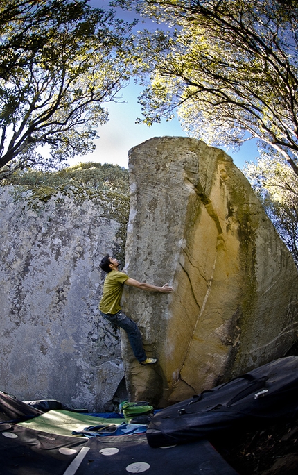 Bouldering, Pietra del Toro, Basilicata, Niccolò Ceria - Niccolò Ceria climbing Empire state Boulder 8A+, Pietra del Toro, Basilicata