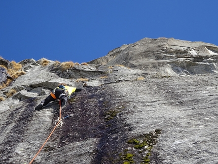 Rock climbing, Val Masino, Delta Minox, Andrea Gaddi, Federica Mingolla, Luca Schiera - Delta Minox, Pilastro del Scingino, Cavalcorto, Val Masino, climbed on 20/03/2016 by Federica Mingolla, Luca Schiera and Andrea Gaddi