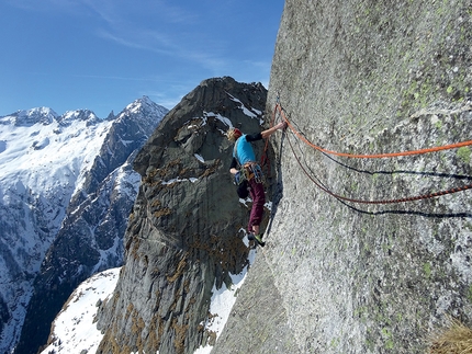 Rock climbing, Val Masino, Delta Minox, Andrea Gaddi, Federica Mingolla, Luca Schiera - Delta Minox, Pilastro del Scingino, Cavalcorto, Val Masino, climbed on 20/03/2016 by Federica Mingolla, Luca Schiera and Andrea Gaddi