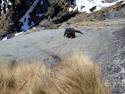 Rock climbing, Val Masino, Delta Minox, Andrea Gaddi, Federica Mingolla, Luca Schiera - Delta Minox, Pilastro del Scingino, Cavalcorto, Val Masino, climbed on 20/03/2016 by Federica Mingolla, Luca Schiera and Andrea Gaddi