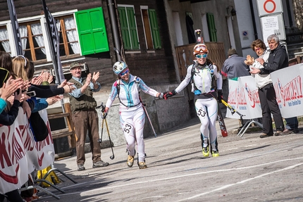 Ski mountaineering: Monte Rosa Ski Raid - Elena Nicolini and Laura Besseghini winning the first Monte Rosa Ski Raid on 10/04/2016