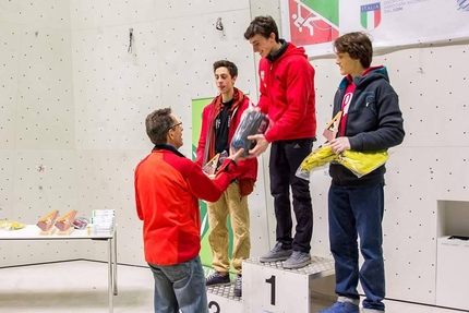 Italian Lead Cup 2016 - Male podium of the first stage of the Italian Lead Cup 2016 at Bruneck on 10/04/2016: 3. Giorgio Bendazzoli 1. Stefano Carnati 2. Francesco Bosco