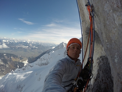 Fabian Buhl, prima invernale della via Wetterbock in Austria