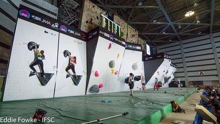 Bouldering World Cup 2016 - During the second stage of the Bouldering World Cup 2016 at Kazo in Japan
