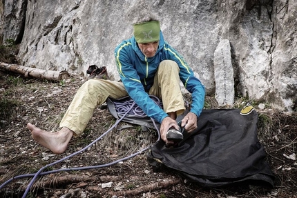 Arrampicata, Manolo, Maurizio Zanolla, Monte Coppolo, Val Nuvola, Valsugana - Manolo su Bellissima, parete Sud Ovest del Picco delle Aquile, Monte Coppolo, Valnuvola