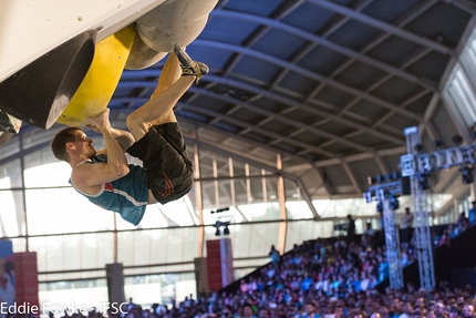 Bouldering World Cup 2016 - Alexey Rubtsov during the fourth stage of the Bouldering World Cup 2016 at Navi Mumbai in India
