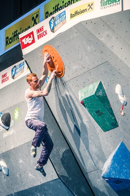 Bouldering World Cup 2016, Innsbruck - Gabriele Moroni during the qualifiers of the 5th stage of the Bouldering World Cup 2016 in Innsbruck