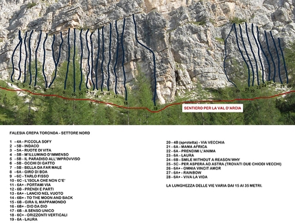 Arrampicata, Crepa Toronda, Monte Pelmo, Dolomiti - Il nuovo settore alla Crepa Toronda vicino al Passo Staulanza in Dolomiti.