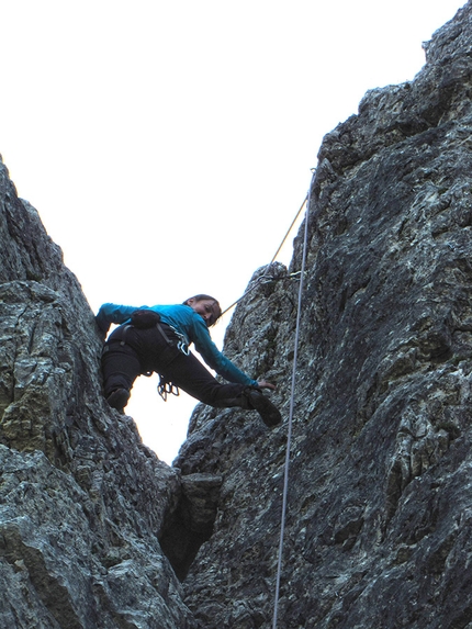 Arrampicata, Crepa Toronda, Monte Pelmo, Dolomiti - Il nuovo settore alla Crepa Toronda vicino al Passo Staulanza in Dolomiti.